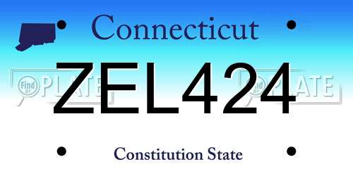 ZEL424 Connecticut License Plate