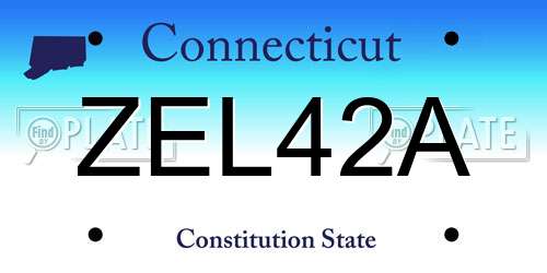 ZEL42A Connecticut License Plate