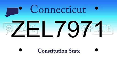 ZEL7971 Connecticut License Plate