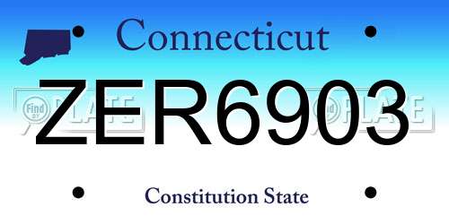 ZER6903 Connecticut License Plate