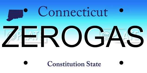ZEROGAS Connecticut License Plate