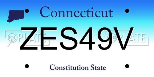 ZES49V Connecticut License Plate