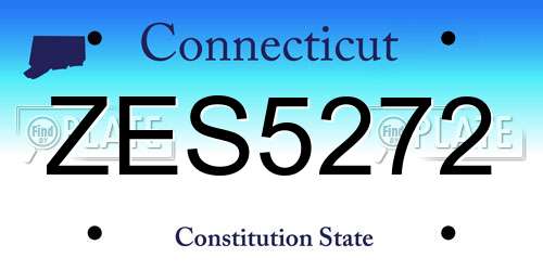 ZES5272 Connecticut License Plate