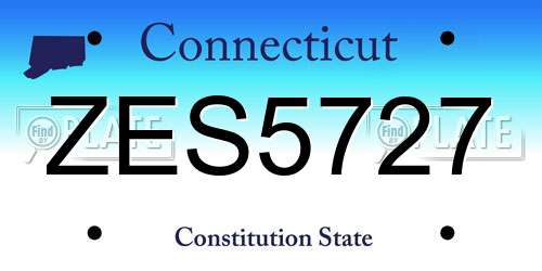 ZES5727 Connecticut License Plate