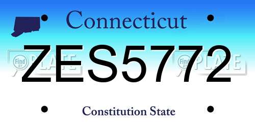 ZES5772 Connecticut License Plate