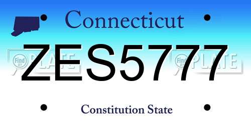 ZES5777 Connecticut License Plate