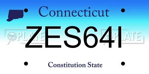 ZES64I Connecticut License Plate