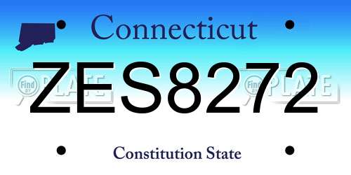 ZES8272 Connecticut License Plate