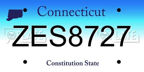 ZES8727 Connecticut License Plate