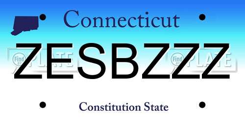 ZESBZZZ Connecticut License Plate