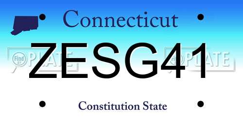 ZESG41 Connecticut License Plate