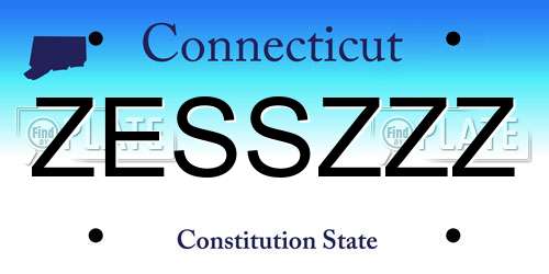 ZESSZZZ Connecticut License Plate