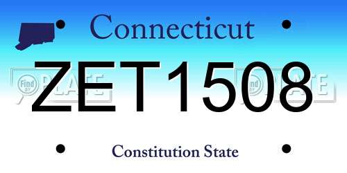 ZET1508 Connecticut License Plate