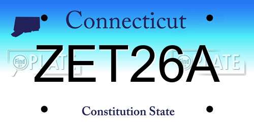 ZET26A Connecticut License Plate