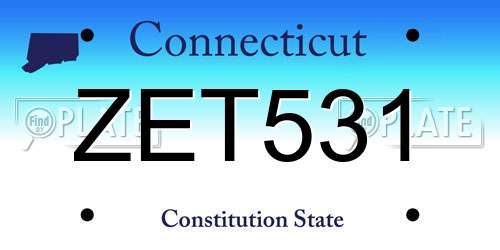 ZET531 Connecticut License Plate