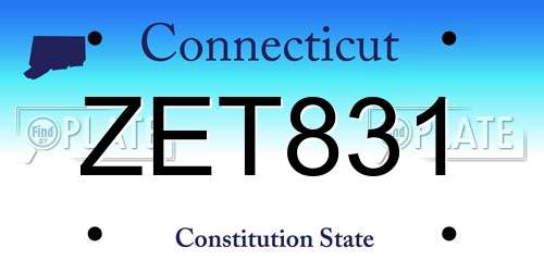 ZET831 Connecticut License Plate