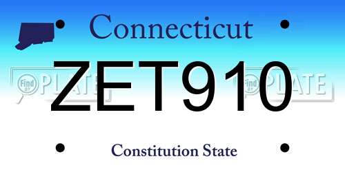 ZET910 Connecticut License Plate