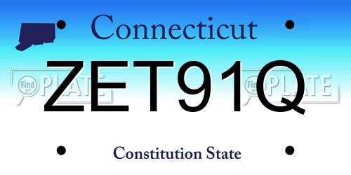 ZET91Q Connecticut License Plate