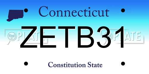 ZETB31 Connecticut License Plate