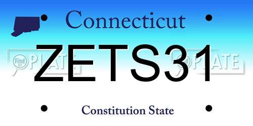 ZETS31 Connecticut License Plate
