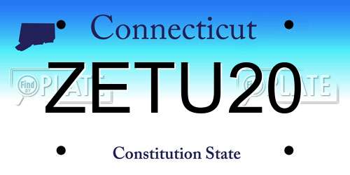 ZETU20 Connecticut License Plate