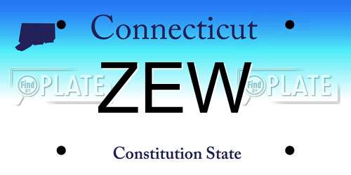 ZEW Connecticut License Plate