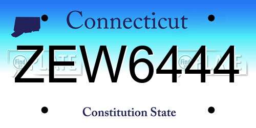 ZEW6444 Connecticut License Plate