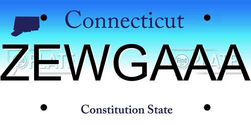 ZEWGAAA Connecticut License Plate