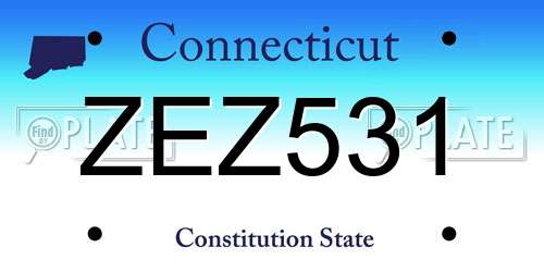 ZEZ531 Connecticut License Plate