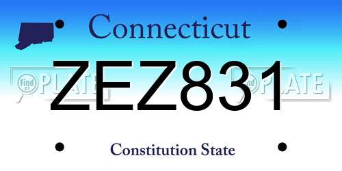 ZEZ831 Connecticut License Plate