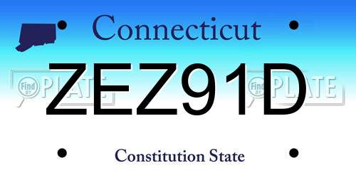 ZEZ91D Connecticut License Plate