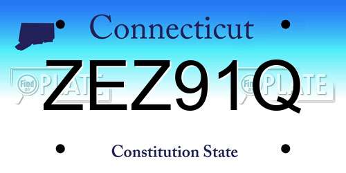 ZEZ91Q Connecticut License Plate