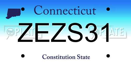 ZEZS31 Connecticut License Plate