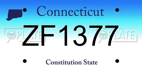 ZF1377 Connecticut License Plate
