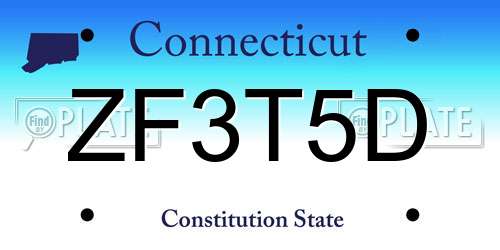 ZF3T5D Connecticut License Plate