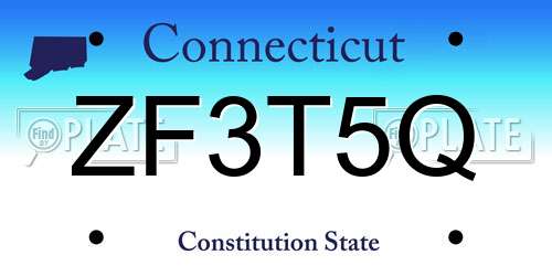 ZF3T5Q Connecticut License Plate