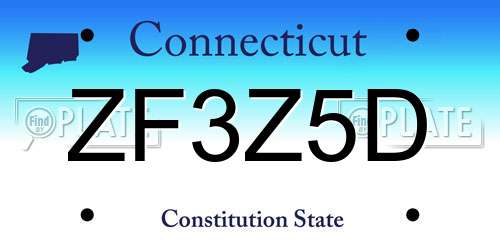 ZF3Z5D Connecticut License Plate