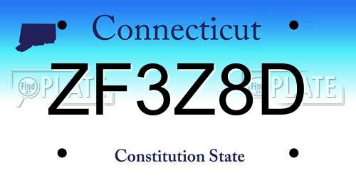 ZF3Z8D Connecticut License Plate