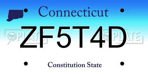 ZF5T4D Connecticut License Plate
