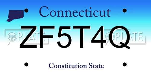 ZF5T4Q Connecticut License Plate