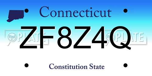 ZF8Z4Q Connecticut License Plate