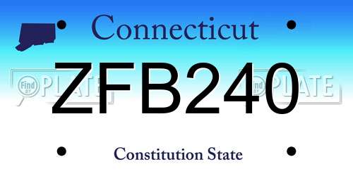 ZFB240 Connecticut License Plate