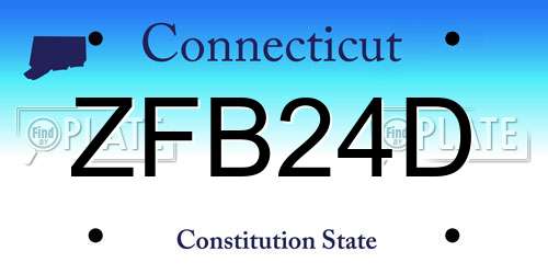 ZFB24D Connecticut License Plate