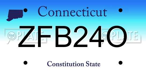 ZFB24O Connecticut License Plate