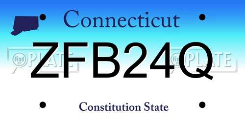 ZFB24Q Connecticut License Plate