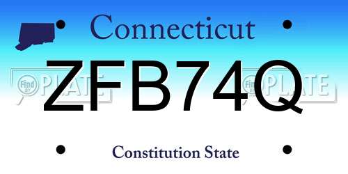 ZFB74Q Connecticut License Plate