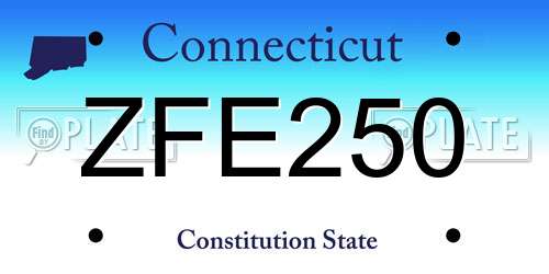 ZFE250 Connecticut License Plate