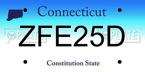 ZFE25D Connecticut License Plate