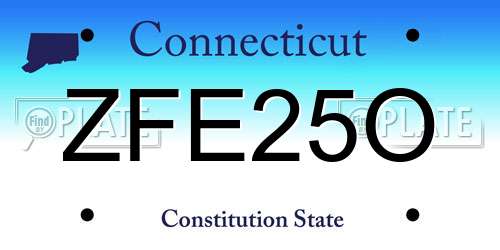 ZFE25O Connecticut License Plate