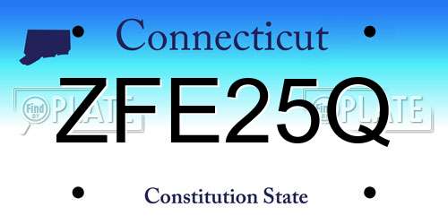 ZFE25Q Connecticut License Plate